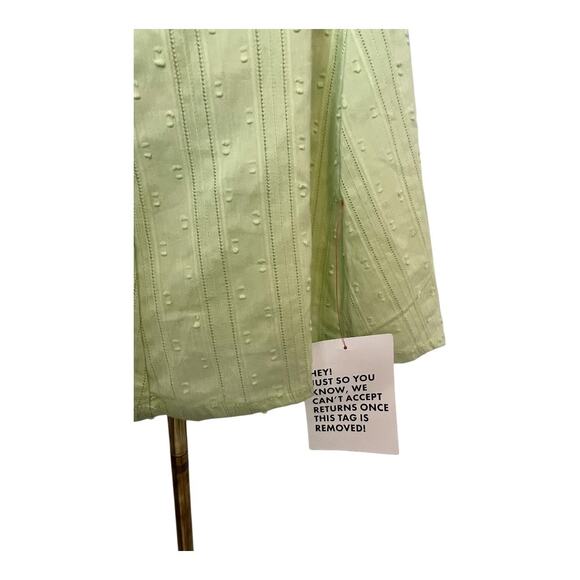 Asos Green Cotton Dress Mini Skater Fit & Flare Xs 0 cutout cottagecore coquette - Picture 9 of 9
